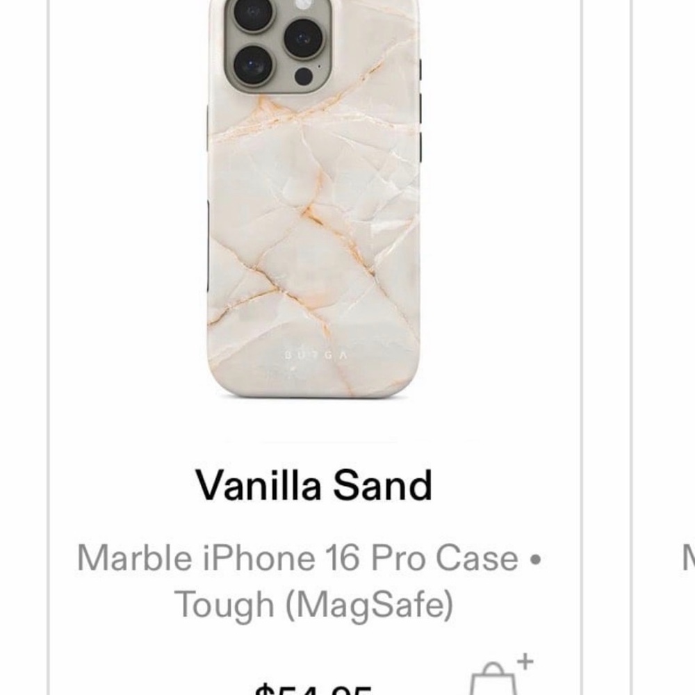 NEW Burga iphone 16 pro max case: Vanilla Sand Marble